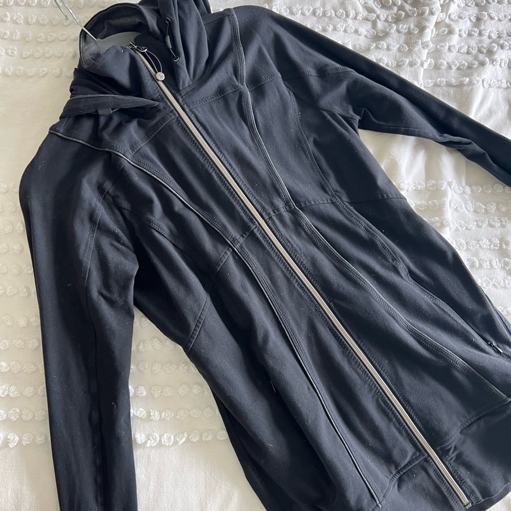 Athleta workout zip up jacket - black and size S